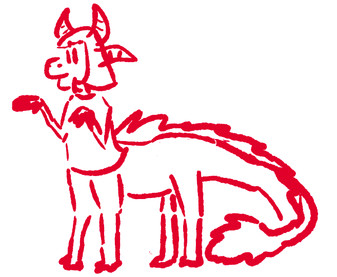 doodle of viola as a taur