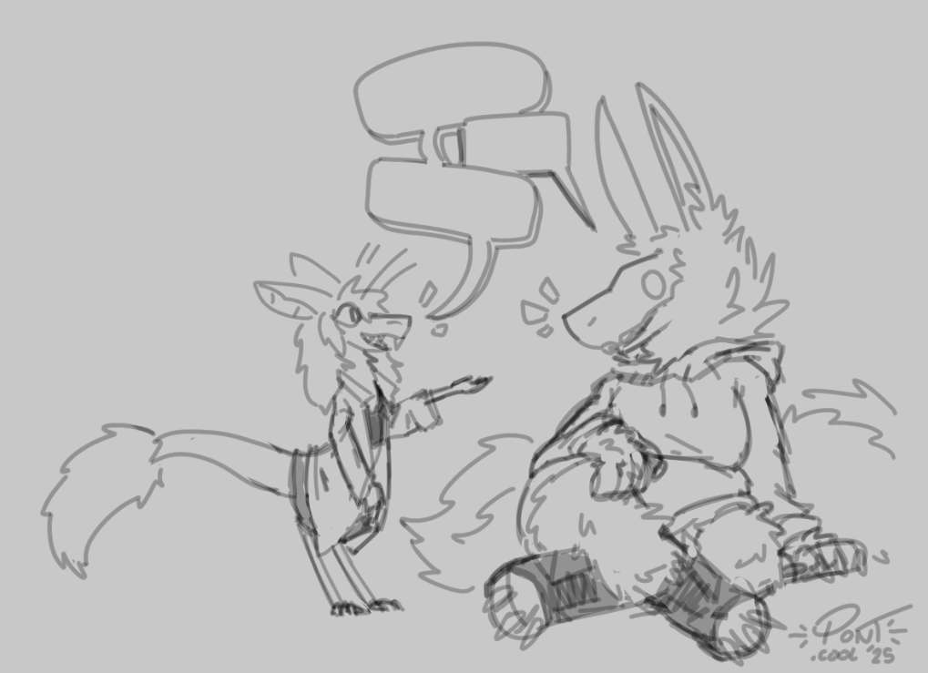 me having a chat with harsh, a big fluffy mantled beast creature, whos sitting on the floor and is still taller than me