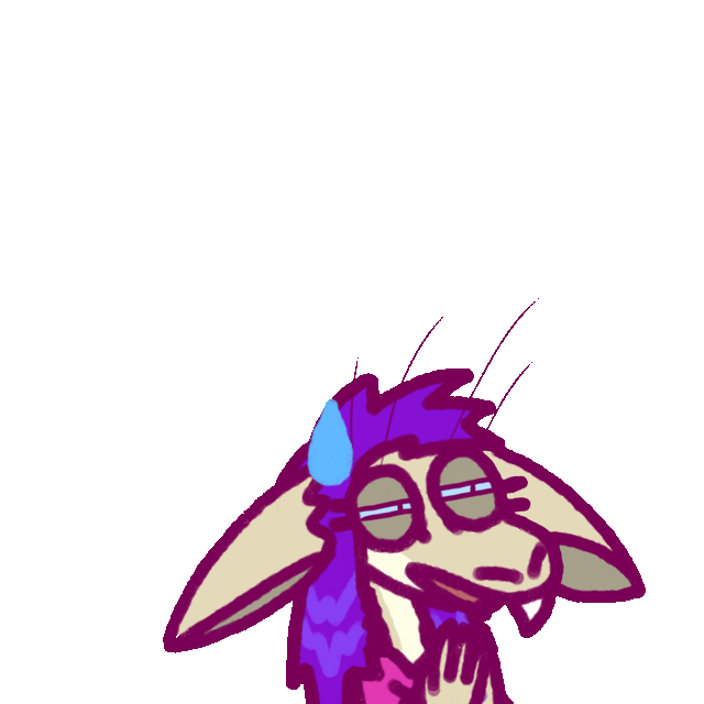 a concerned yinglet squinting and talking 