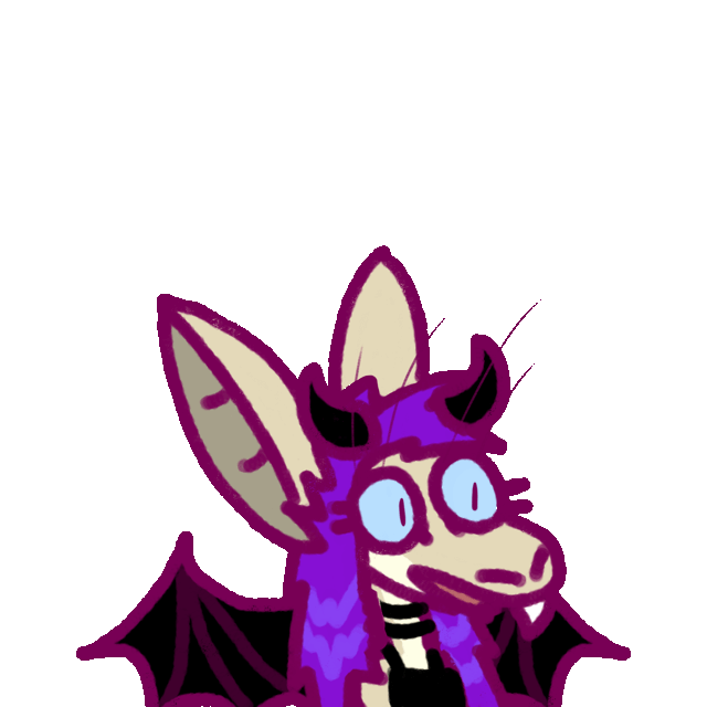 a yinglet talking with ears raised, dressed as a demon