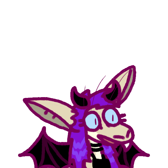 a yinglet talking with ears raised, dressed as a demon