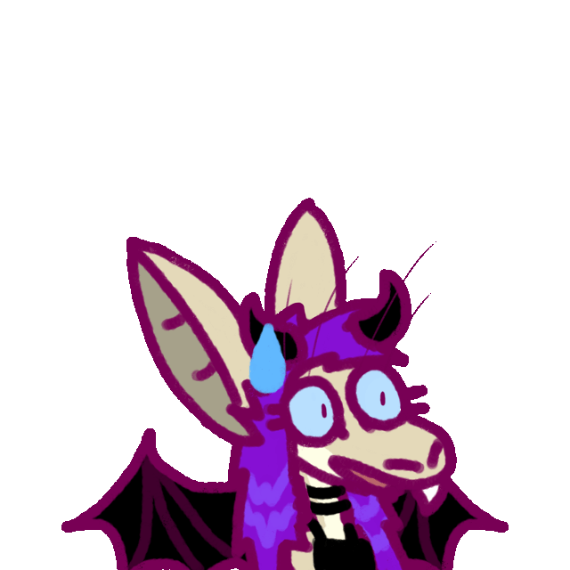 a worried yinglet talking, dressed as a demon