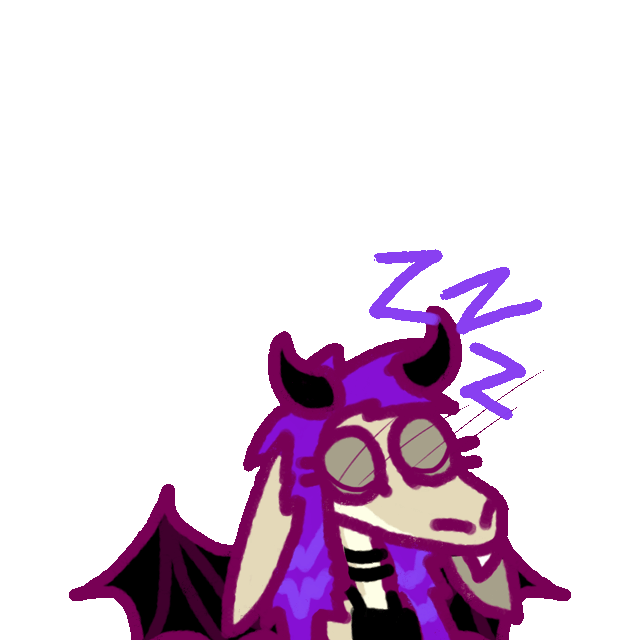 a yinglet asleep, dressed as a demon