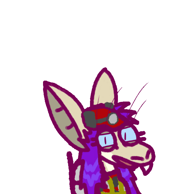 a yinglet looking around suspiciously talking, wearing a salmon run work suit from Splatoon 3