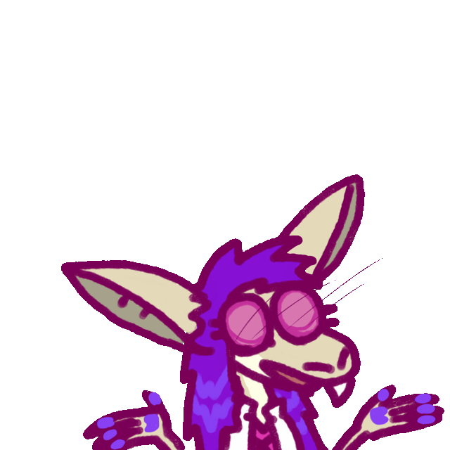 a yinglet smugly shrugging and talking, wearing a labcoat and goggles